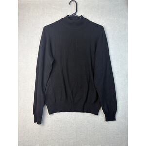 Charter Club 2-Ply 100% Cashmere Sweater Women’s M Black Mock Soft Layer Elevate